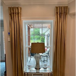 Velvet inverted pinch pleat w/button accent tab top curtains/drapes (set of 2)